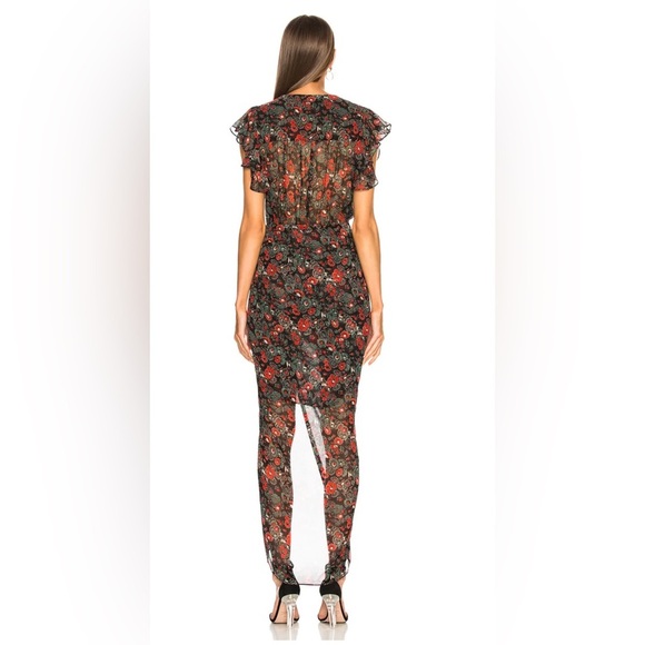 Veronica Beard ‘Cecile’ Ruffled Floral-Print Silk-Chiffon Maxi Dress - Picture 3 of 12